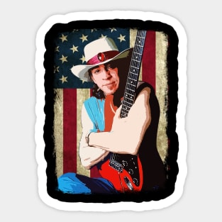 Stevie Ray Vaughan Vintage American Flag Sticker